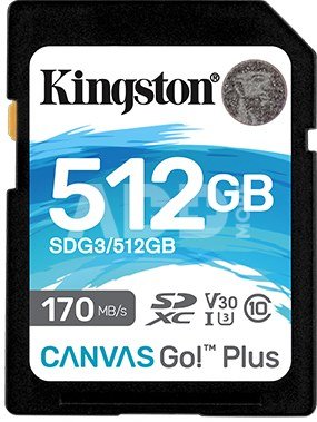 Kingston Canvas Go! Plus 512 GB, SD, Flash memory class 10