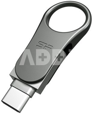 SILICON POWER 16GB, USB-C FLASH DRIVE, MOBILE C80, SILVER