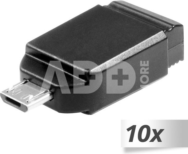 10x1 Verbatim Store n Stay 16GB USB 2.0 + OTG Adapter micro USB