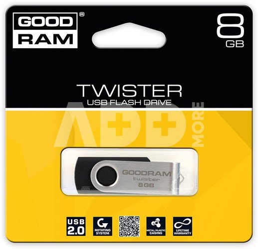 GOODRAM TWISTER 8GB Black USB2.0