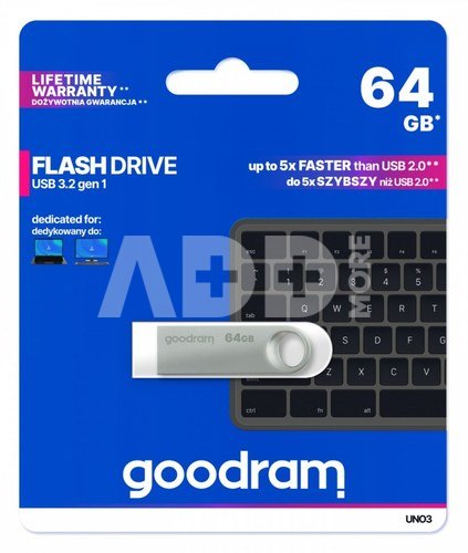 GOODRAM Pendrive UNO3 64GB USB 3.2 Gen1 silver