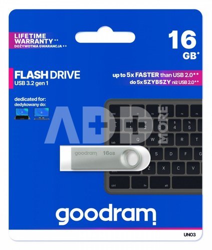 GOODRAM Pendrive UNO3 16GB USB 3.2 Gen1 silver