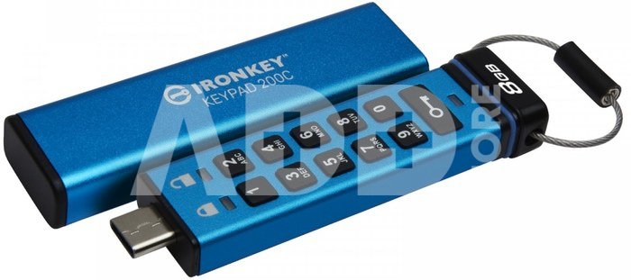 Kingston Pendrive 8GB IronKey Keypad 200C USB-C FIPS140-3 Lvl3 AES-256