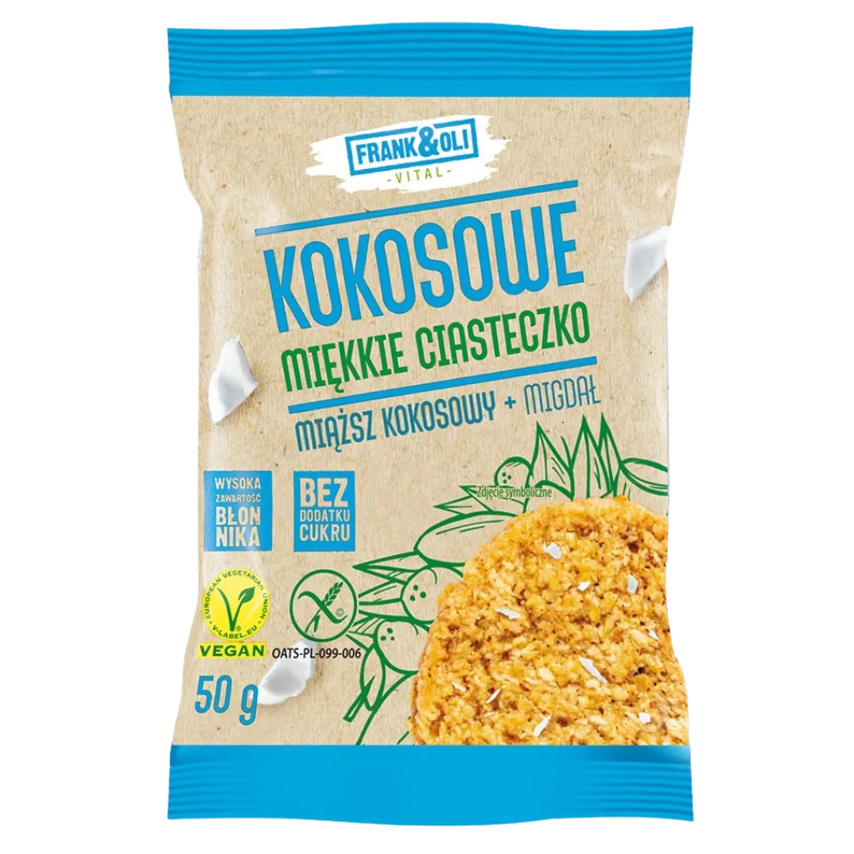 Kokosų ir migdolų sausainis, be glitimo | Frank&Oli (50 g)