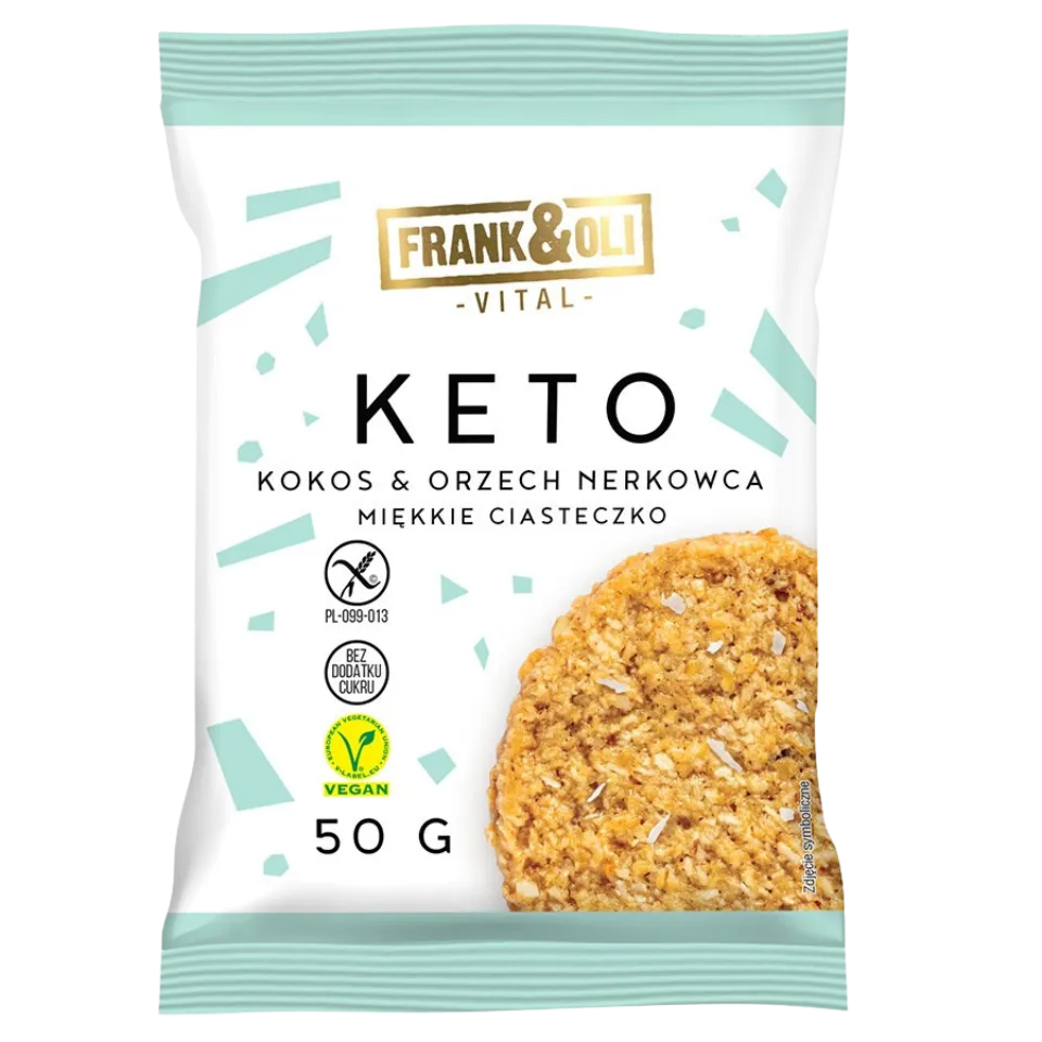 KETO sausainis su kokosais ir anakardžių riešutais | Frank&Oli (50 g)