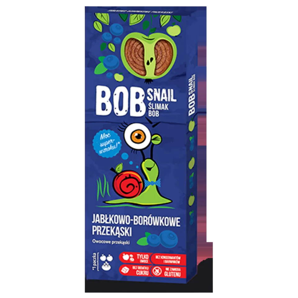 Obuolių ir mėlynių užkandis, be pridėtinio cukraus | Bob Snail (30 g)