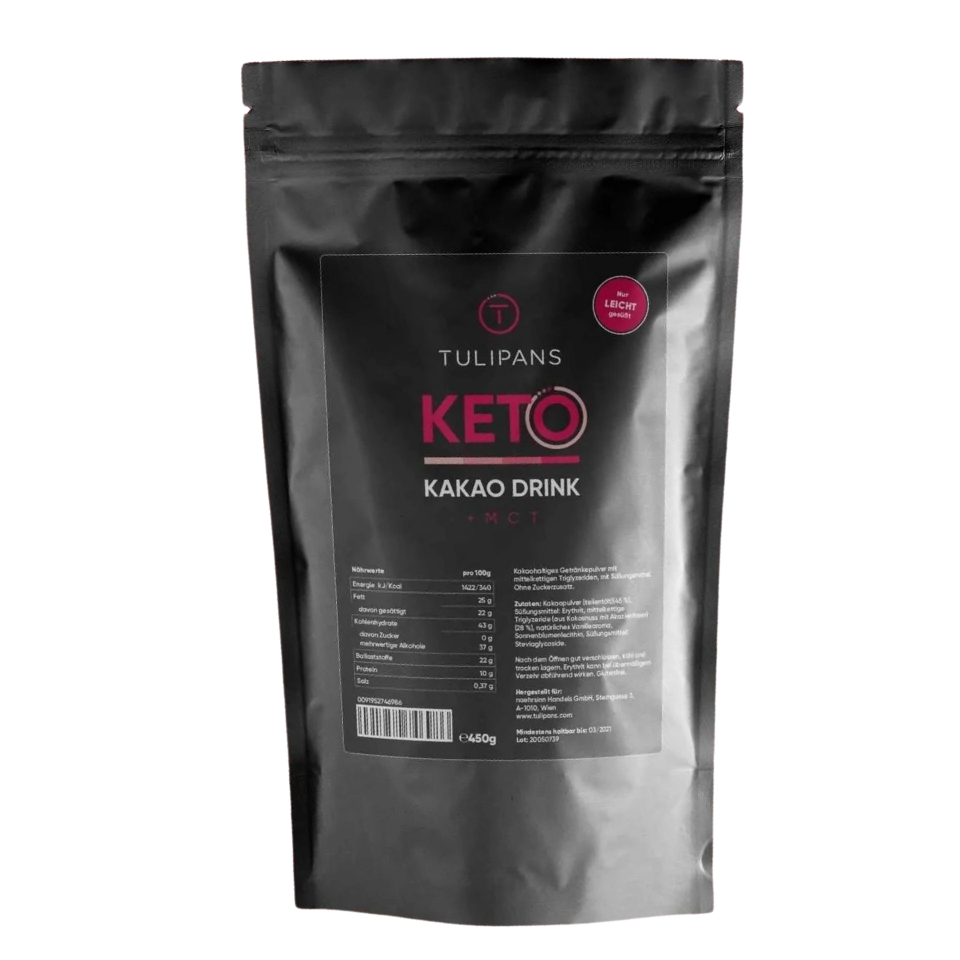 KETO kakavos gėrimas su MCT aliejumi | Tulipans (450 g)