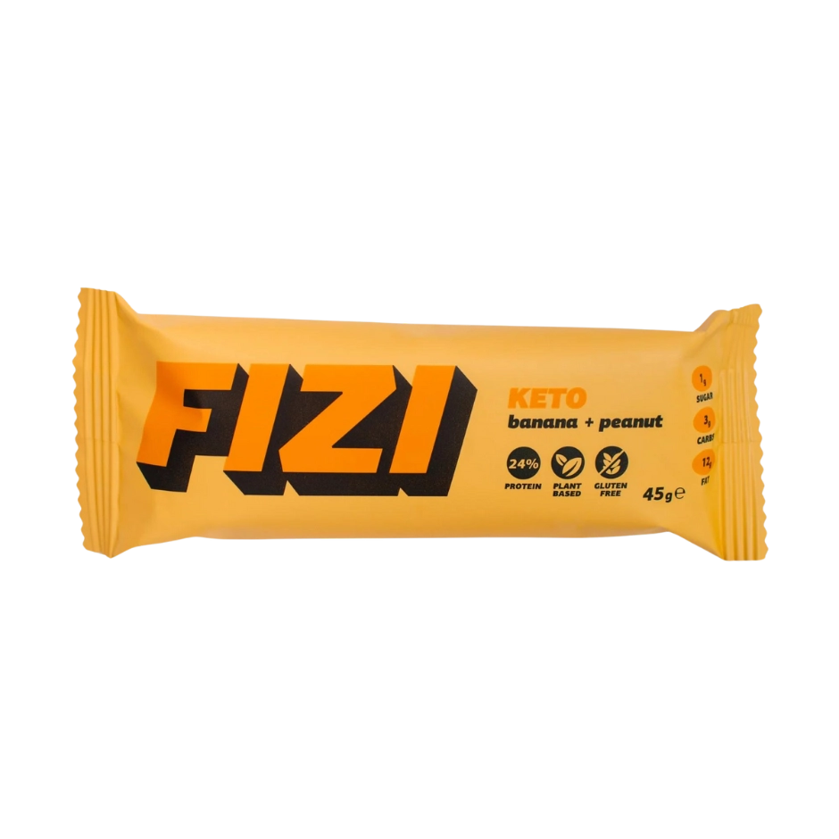 KETO baltymininis  batonėlis su liofilizuotais bananais ir linų sėmenimis | Fizi (45 g)