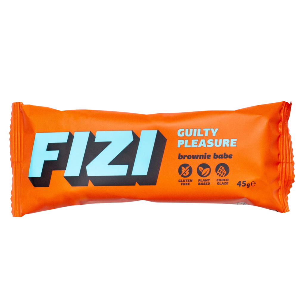Batonėlis su šokolado glazūra "BROWNIE BABE", be pridėtinio cukraus | Fizi (45 g)
