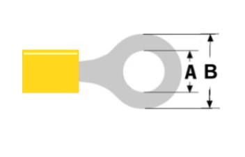 Kilpa M4 Ø4.3mm geltona 4.0-6.0mm² laidui (ST-202) RoHS 20 vnt.