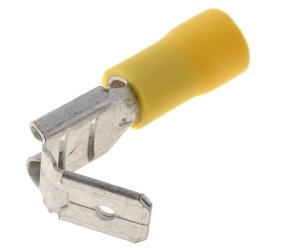 Kontaktas (kištukas+lizdas) 6.3mm geltonas 4.0-6.0mm² laidui (ST-291) RoHS