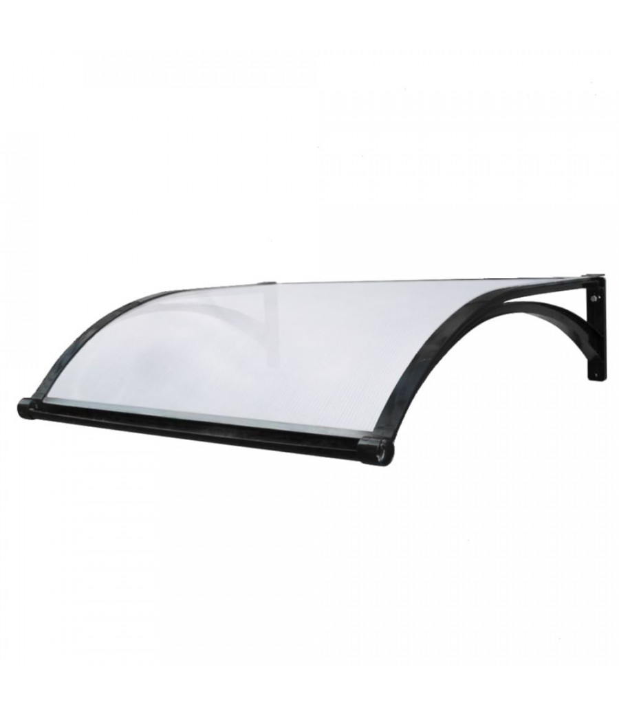 Aliuminis stogelis su lataku 980x1500 mm juodi laikikliai : Dangos spalva - Skaidri (bespalvė)