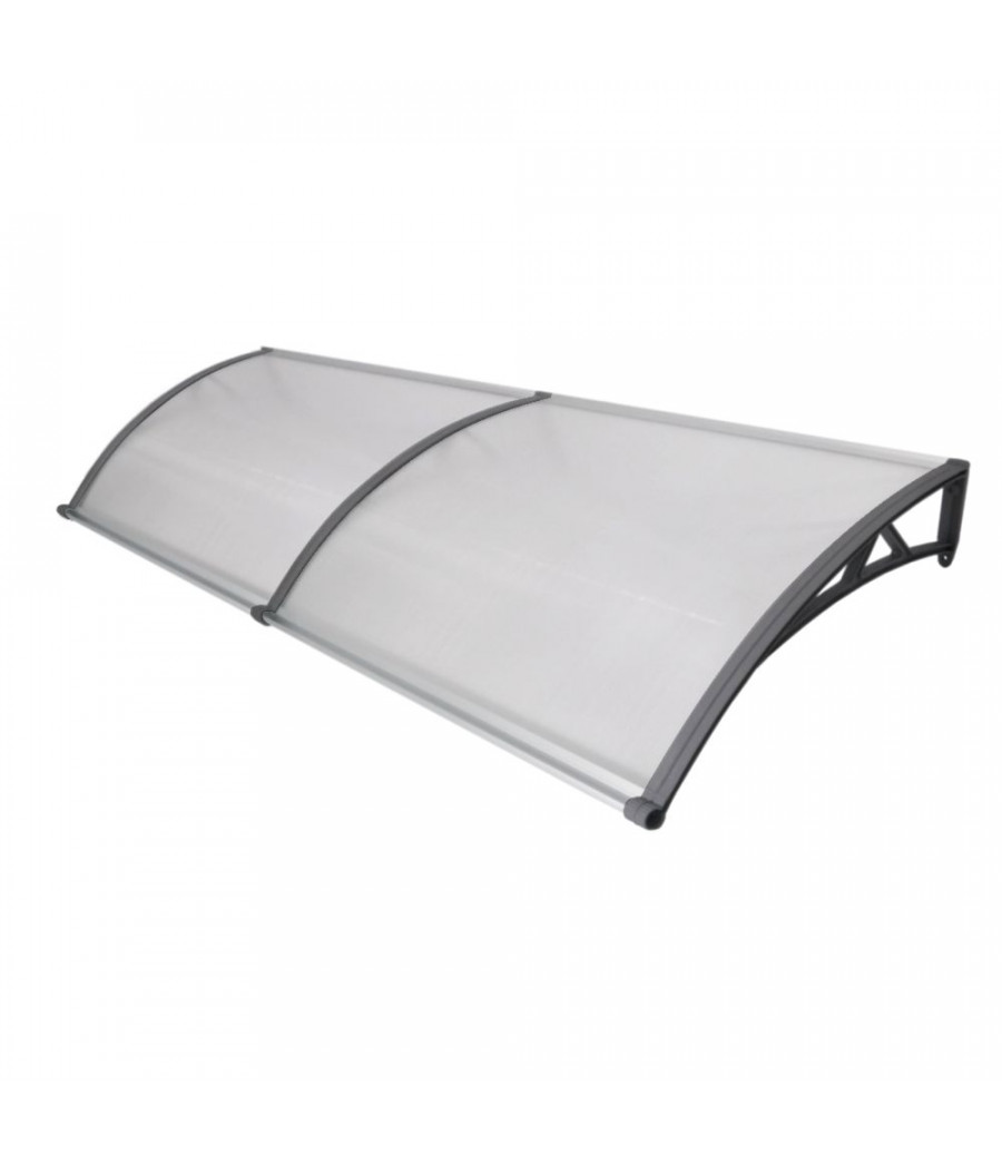 Polikarbonato stogelis su lataku 930x3000 mm skaidrus, juodi laikikliai