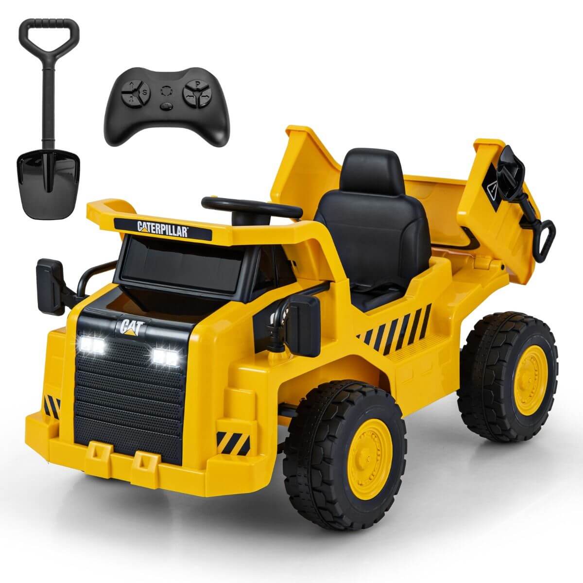 Elektrinis Vaikiškas Sunkvežimis Caterpillar 12V, Geltonos Spalvos 1844