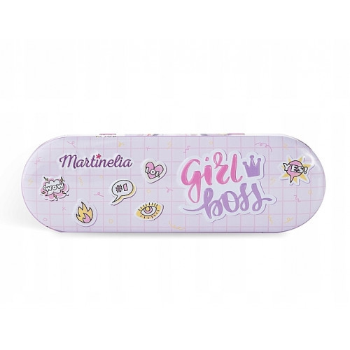 Martinelia Nail Polish & Stickers Tin Box Vaikiškas kosmetikos rinkinys, Girl Boss