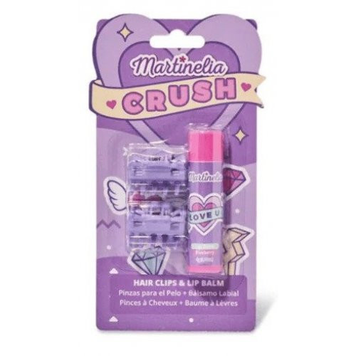 Martinelia Crush Hair Clips & Lip Balm Lūpų balzamo ir plaukų segtukų rinkinys, Blueberry