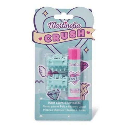 Martinelia Crush Hair Clips & Lip Balm Lūpų balzamo ir plaukų segtukų rinkinys, Marshmallow