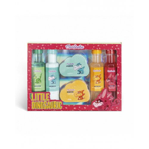 Martinelia Little Dinorassic Bath Set Kūno odos ir plaukų priežiūros rinkinys vaikams, Rinkinys
