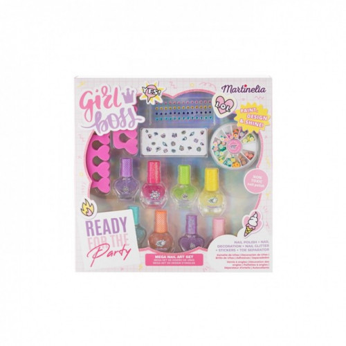Martinelia Super Girl Boss Mega Nail Art Set Nagų dailės rinkinys vaikams, Rinkinys