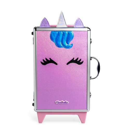 Martinelia Little Unicorn Carry On Case Mažojo vienaragio nešiojamas kosmetikos rinkinys, Rinkinys