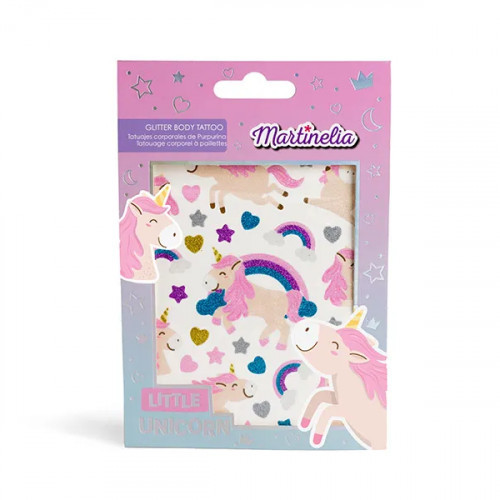 Martinelia Glitter Body Tattoo Tatuiruočių rinkinys vaikams, Little Unicorn