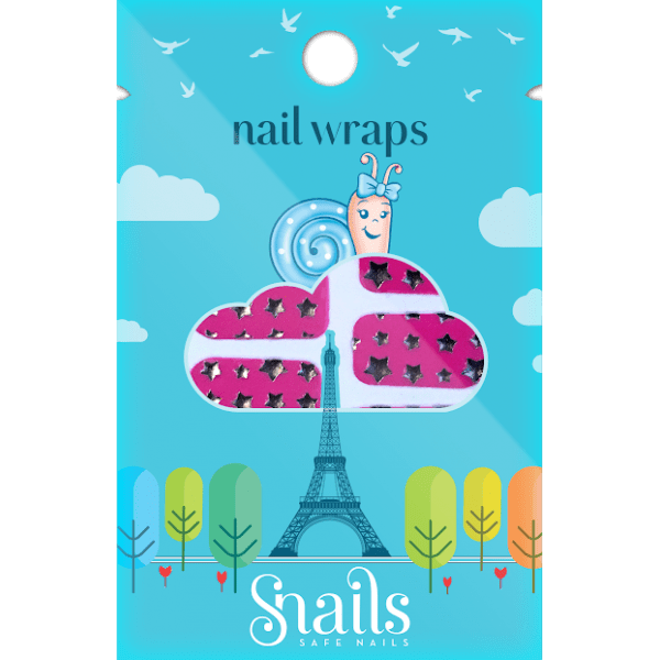 Snails Lipdukai Nagams Rožiniai Su Žvaigždutėmis
