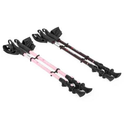 Teleskopinės šiaurietiško ėjimo lazdos Gymstick Telescopic Walker (Spalva: Rožinė)