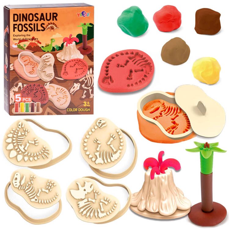 Plastilino rinkinys - dinozaurų fosilijos