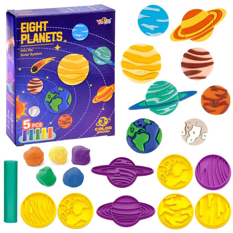 Edukacinis plastikinės masės rinkinys - planetos