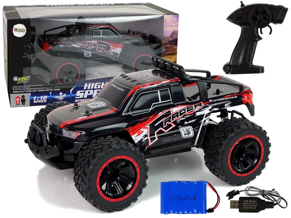 Nuotoliniu būdu valdomas automobilis Off-Road , 1:12, raudonas