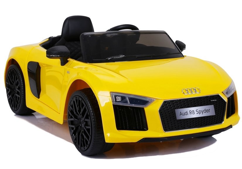 Vaikiškas vienvietis elektromobilis Audi R8 Spyder, geltonas