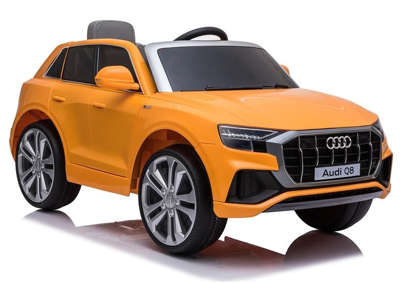 Vaikiškas vienvietis elektromobilis "Audi Q8", lakuotas geltonas