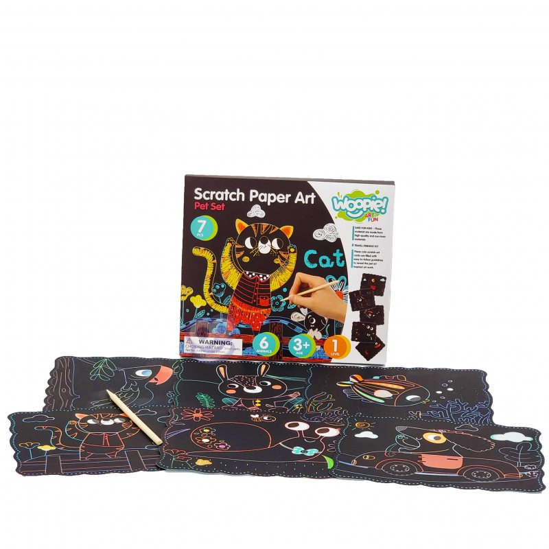 WOOPIE ART & FUN kūrybinis rinkinys Wydrapywanki vaikams, 7 vnt.