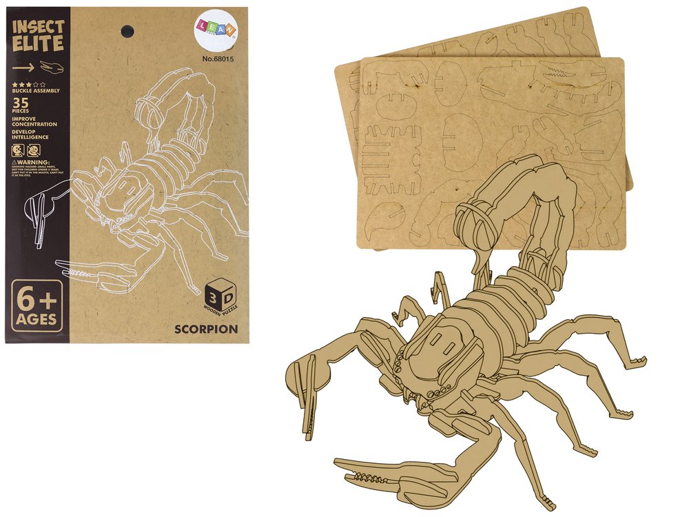 3D medinė erdvinė dėlionė skorpionas