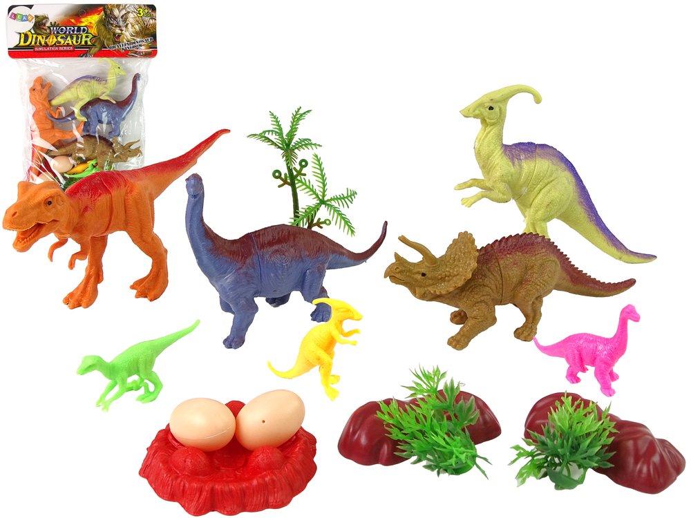 Dinozaurų figūrėlių rinkinys su priedais, 15 vnt,