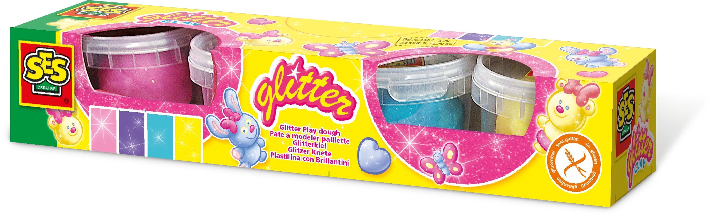 Plastilino rinkinys su blizgučiais - Play Dough