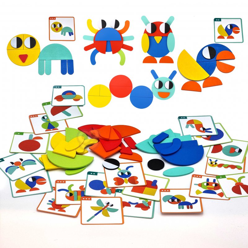 WOOPIE GREEN medinė Montessori dėlionė