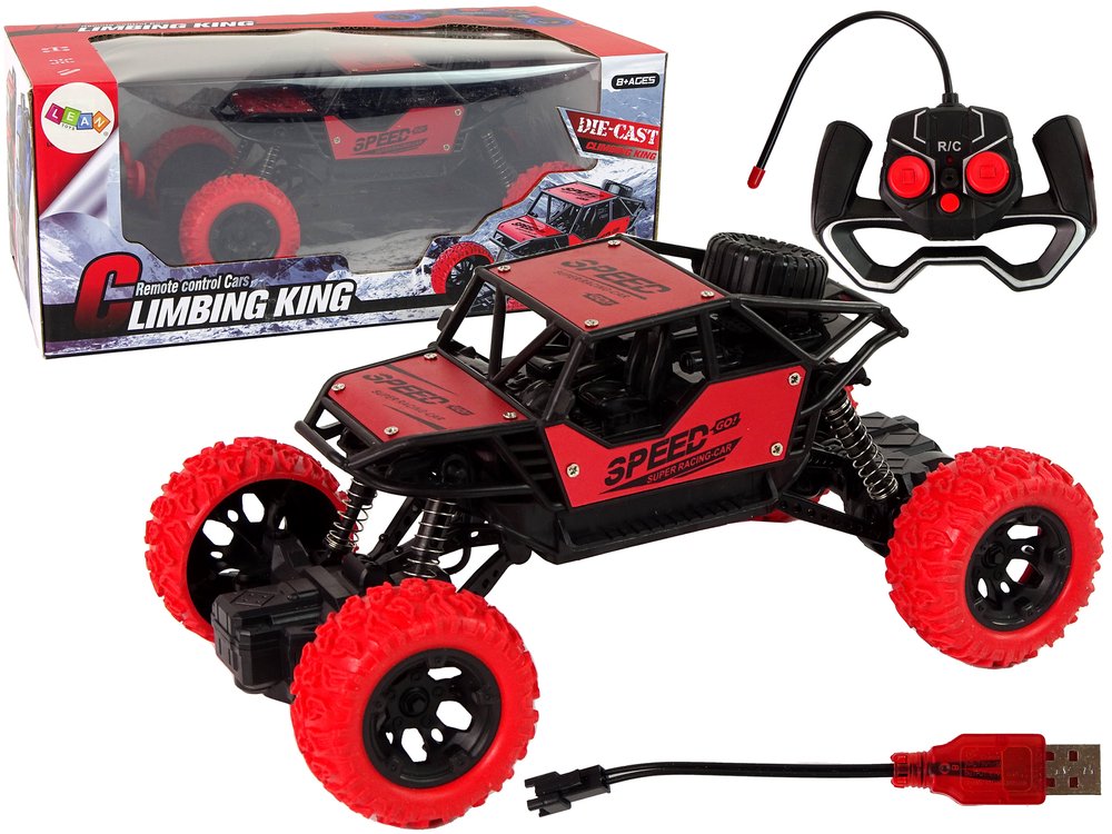 Limbing King nuotoliniu būdu valdomas R/C visureigis 1:18, raudonas