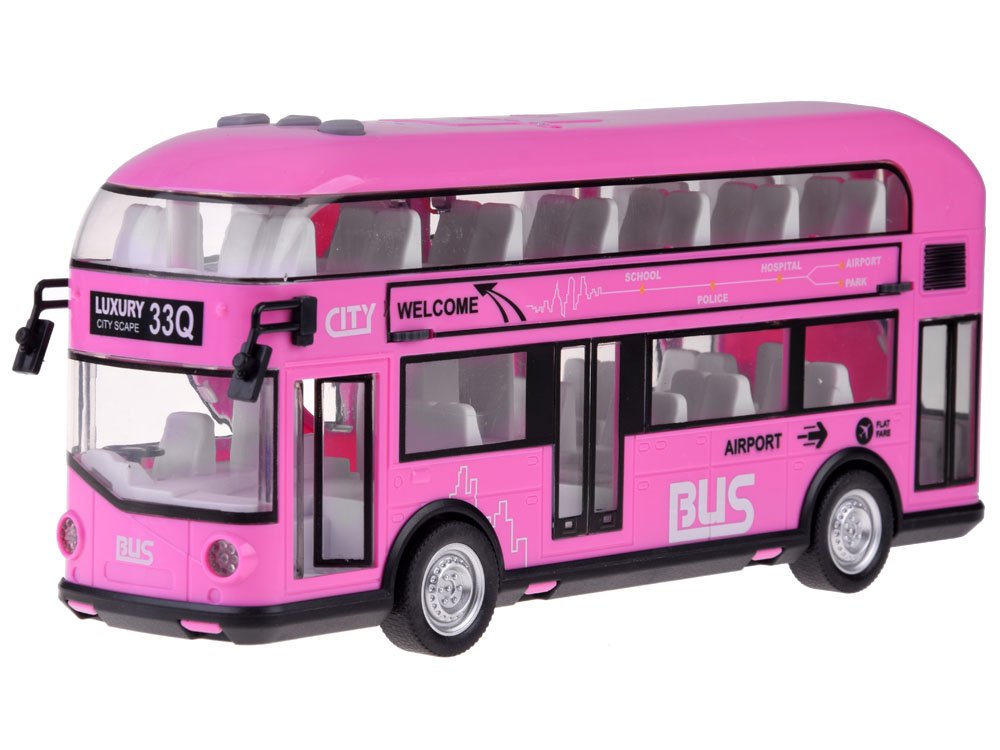 Dviaukštis autobusas, rožinis