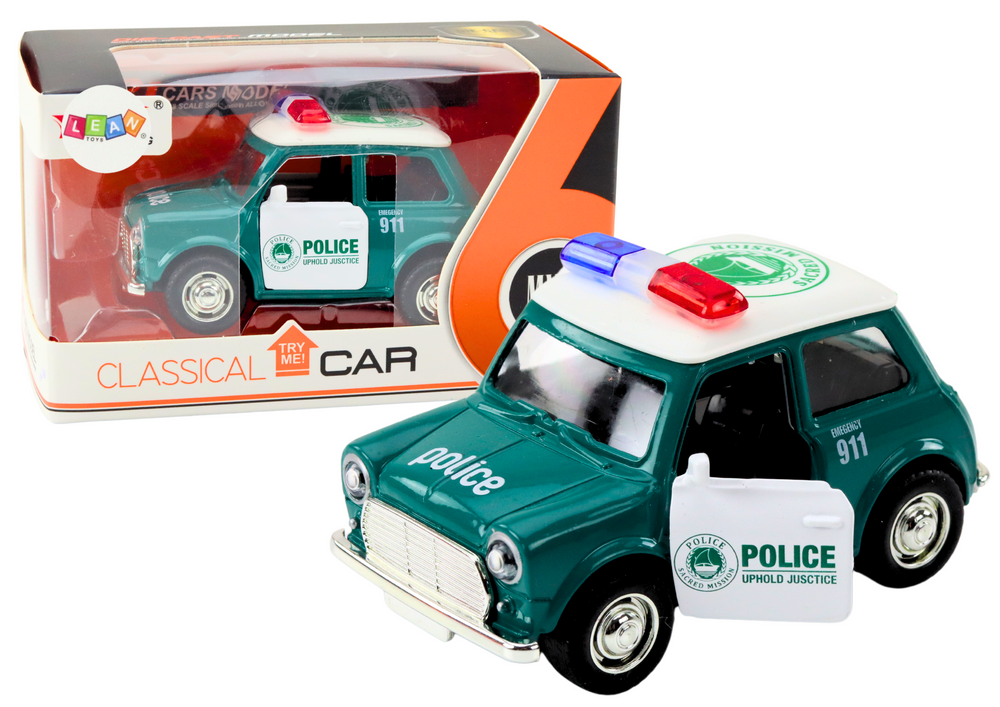 Policijos automobilis su šviesos ir garso efektais