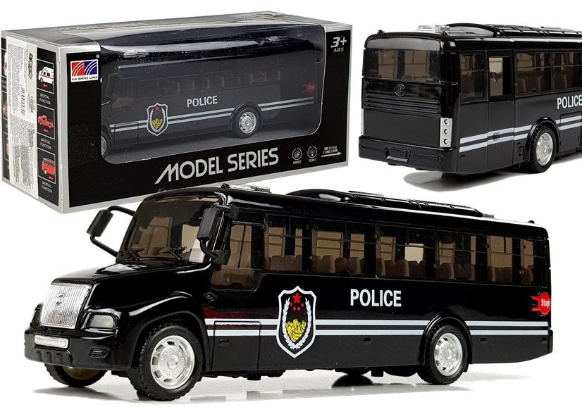 Policijos autobusas su trinties pavara „Pull - Back“, juodas