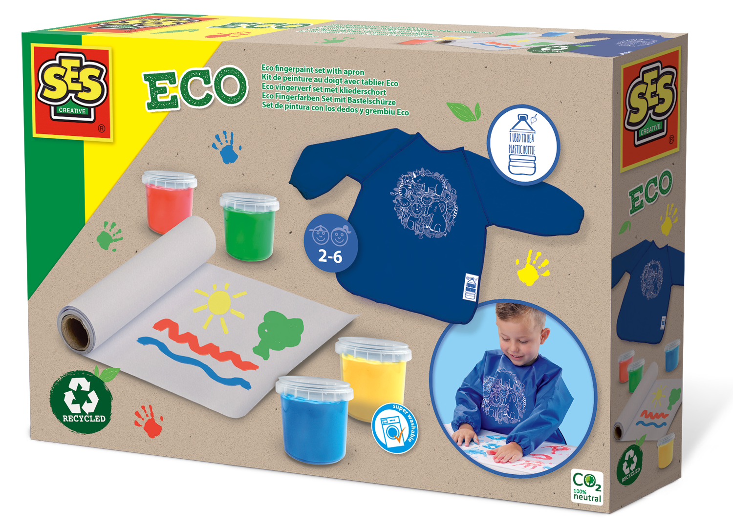 SES ECO Dažai piešti rankomis ir prijuostė