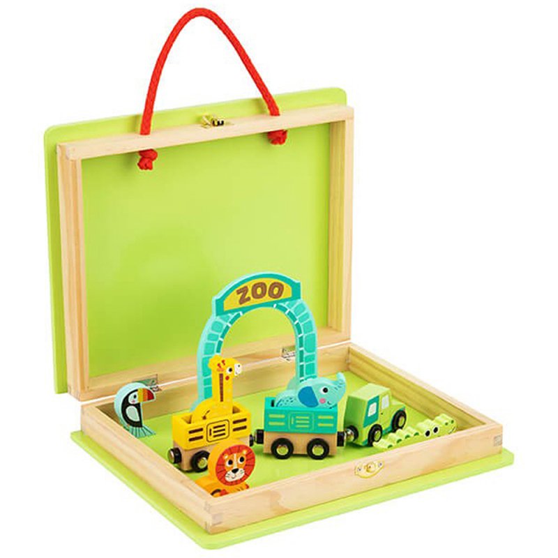 Tooky Toy medinė lenta zoologijos sodo tema