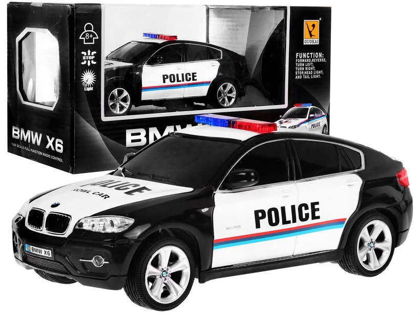 Nuotoliniu būdu valdomas policijos automobilis BMW X6, juodas