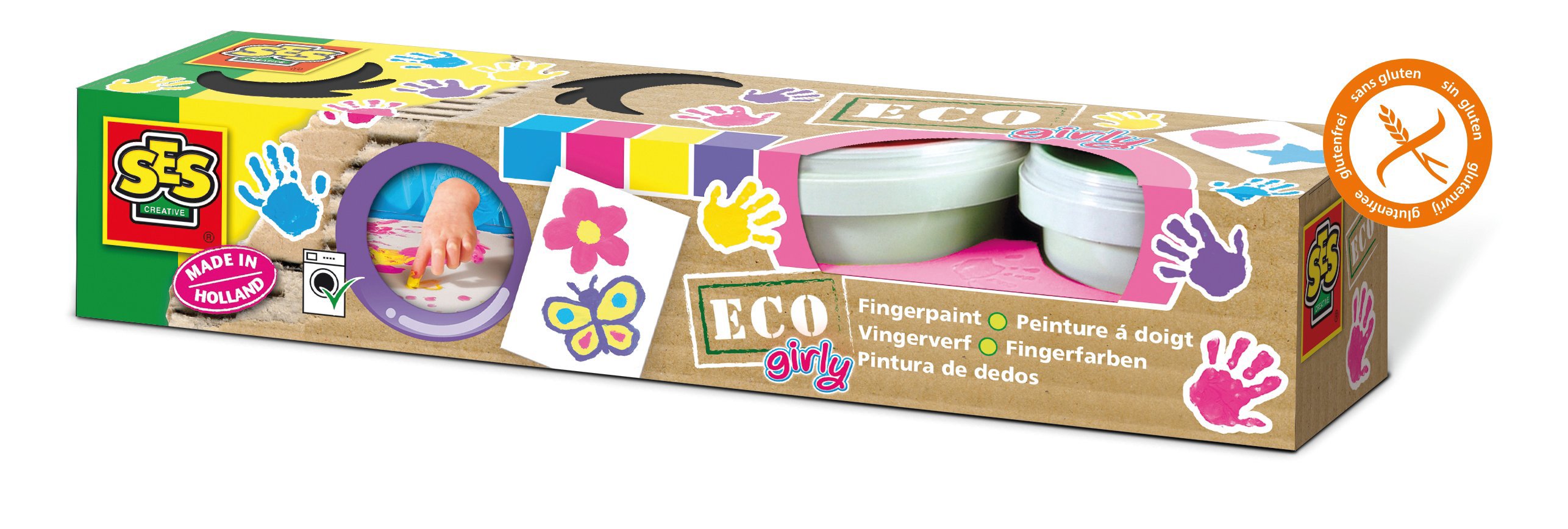 SES Eco Girly 4 spalvų pirštų dažai