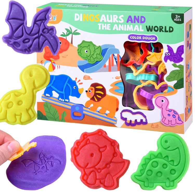 Plastilino rinkinys, dinozaurų formelės