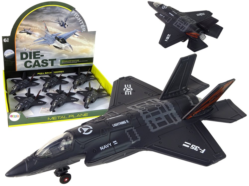 Metalinis lėktuvo modelis su efektais, 1:72, juodas