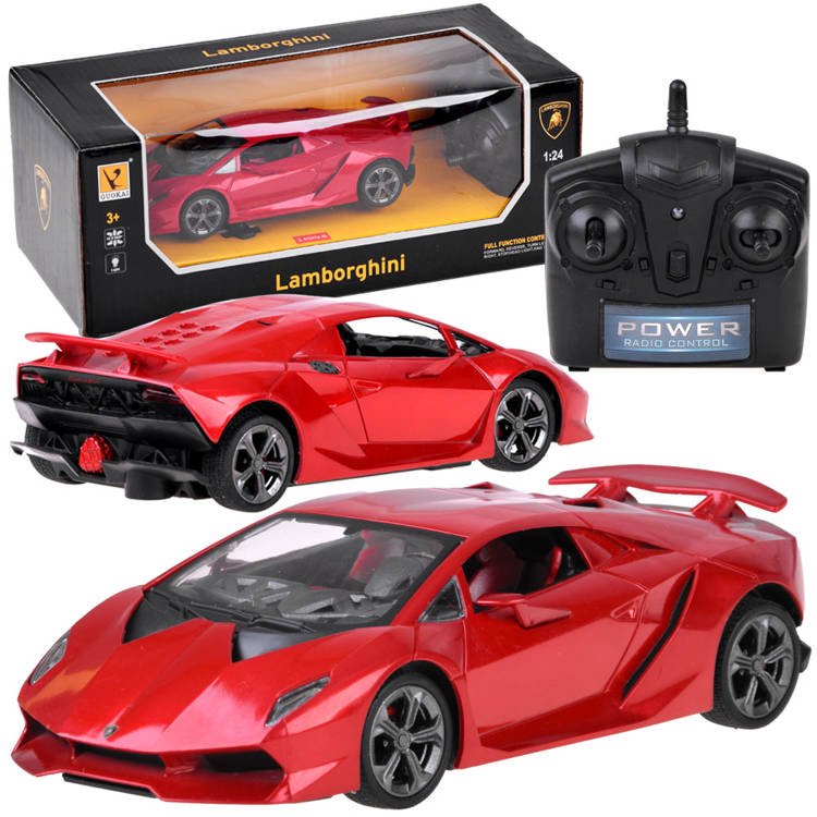 Nuotoliniu būdu valdomas automobilis - Lamborghini, raudonas