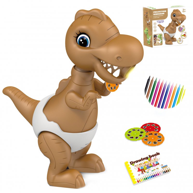 WOOPIE dinozaurų piešimo projektorius su žymekliais