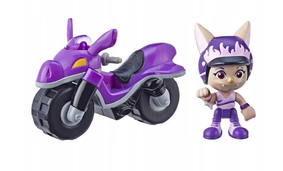 Motociklas su figūrėle, violetinis